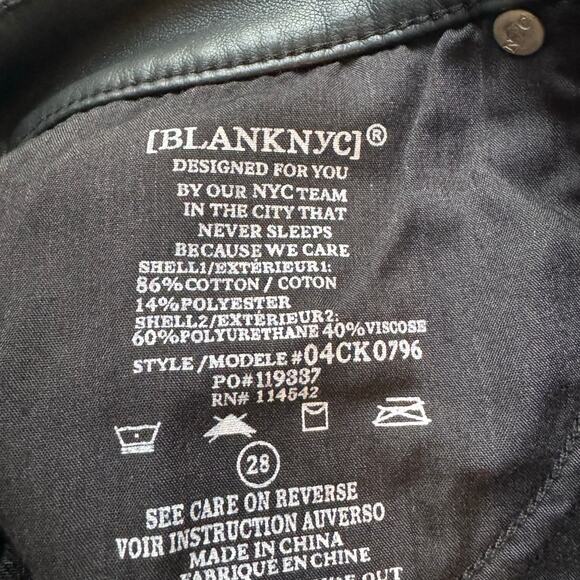 Blank NYC Vegan Leather & Denim Patchwork Mini Skirt in Black NWT Size 28 - Picture 8 of 10